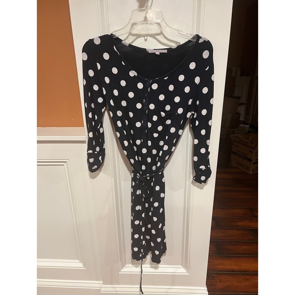 Women's gap dress navy‎ with white polka dots & wrapped & ties super cute XS